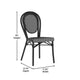 Black & White/Black Frame |#| All-Weather Commercial Paris Chair with Black Metal Frame-Black/White