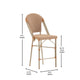 Natural & White/Light Natural Frame |#| 2 Pack All-Weather Commercial Paris Stools with Bamboo Print Frame-Natural/White