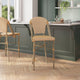 Natural & White/Light Natural Frame |#| 2 Pack All-Weather Commercial Paris Stools with Bamboo Print Frame-Natural/White