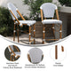 White & Navy/Natural Frame |#| 2 Pack All-Weather Commercial Paris Stools with Bamboo Print Frame-White/Navy
