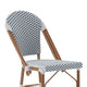 White & Navy/Natural Frame |#| 2 Pack All-Weather Commercial Paris Stools with Bamboo Print Frame-White/Navy