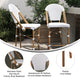 White & Gray/Natural Frame |#| 2 Pack All-Weather Commercial Paris Stools with Bamboo Print Frame-White/Gray