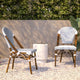 White & Navy/Natural Frame |#| 2 Pack All-Weather Commercial Paris Chairs with Bamboo Print Frame-White/Navy