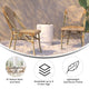 Natural & White/Light Natural Frame |#| 2 Pack All-Weather Commercial Paris Chairs with Bamboo Print Frame-Natural/White