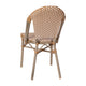 Natural & White/Light Natural Frame |#| 2 Pack All-Weather Commercial Paris Chairs with Bamboo Print Frame-Natural/White