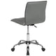 Light Gray Vinyl/Chrome Frame |#| Low Back Designer Armless Light Gray Ribbed Swivel Task Office Chair, Desk Chair