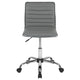 Light Gray Vinyl/Chrome Frame |#| Low Back Designer Armless Light Gray Ribbed Swivel Task Office Chair, Desk Chair
