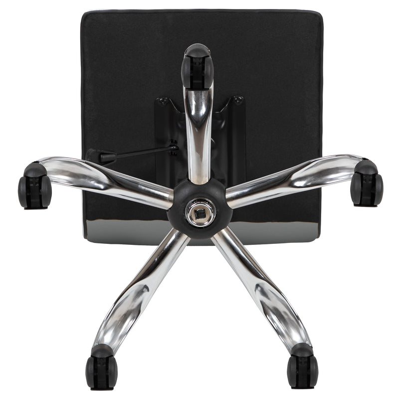 Light Gray Vinyl/Chrome Frame |#| Low Back Designer Armless Light Gray Ribbed Swivel Task Office Chair, Desk Chair