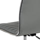 Light Gray Vinyl/Chrome Frame |#| Low Back Designer Armless Light Gray Ribbed Swivel Task Office Chair, Desk Chair