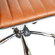 Brown Vinyl/Chrome Frame |#| Low Back Designer Armless Brown Ribbed Swivel Task Office Chair, Desk Chair