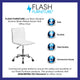 White Vinyl/Chrome Frame |#| Low Back Designer Armless White Ribbed Swivel Task Office Chair - Home Office