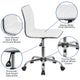 White Vinyl/Chrome Frame |#| Low Back Designer Armless White Ribbed Swivel Task Office Chair - Home Office