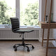 Black Vinyl/Black Frame |#| Low Back Designer Armless Black Ribbed Swivel Task Office Chair - Home Office