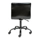 Black Vinyl/Black Frame |#| Low Back Designer Armless Black Ribbed Swivel Task Office Chair - Home Office