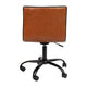 Brown Vinyl/Black Frame |#| Low Back Designer Armless Brown Ribbed Swivel Task Office Chair - Home Office