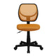 Orange |#| Low Back Orange Transparent Mesh Back Adjustable Height Swivel Task Office Chair