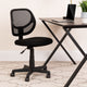 Black |#| Low Back Black Mesh Swivel Task Office Chair with Curved Square Back