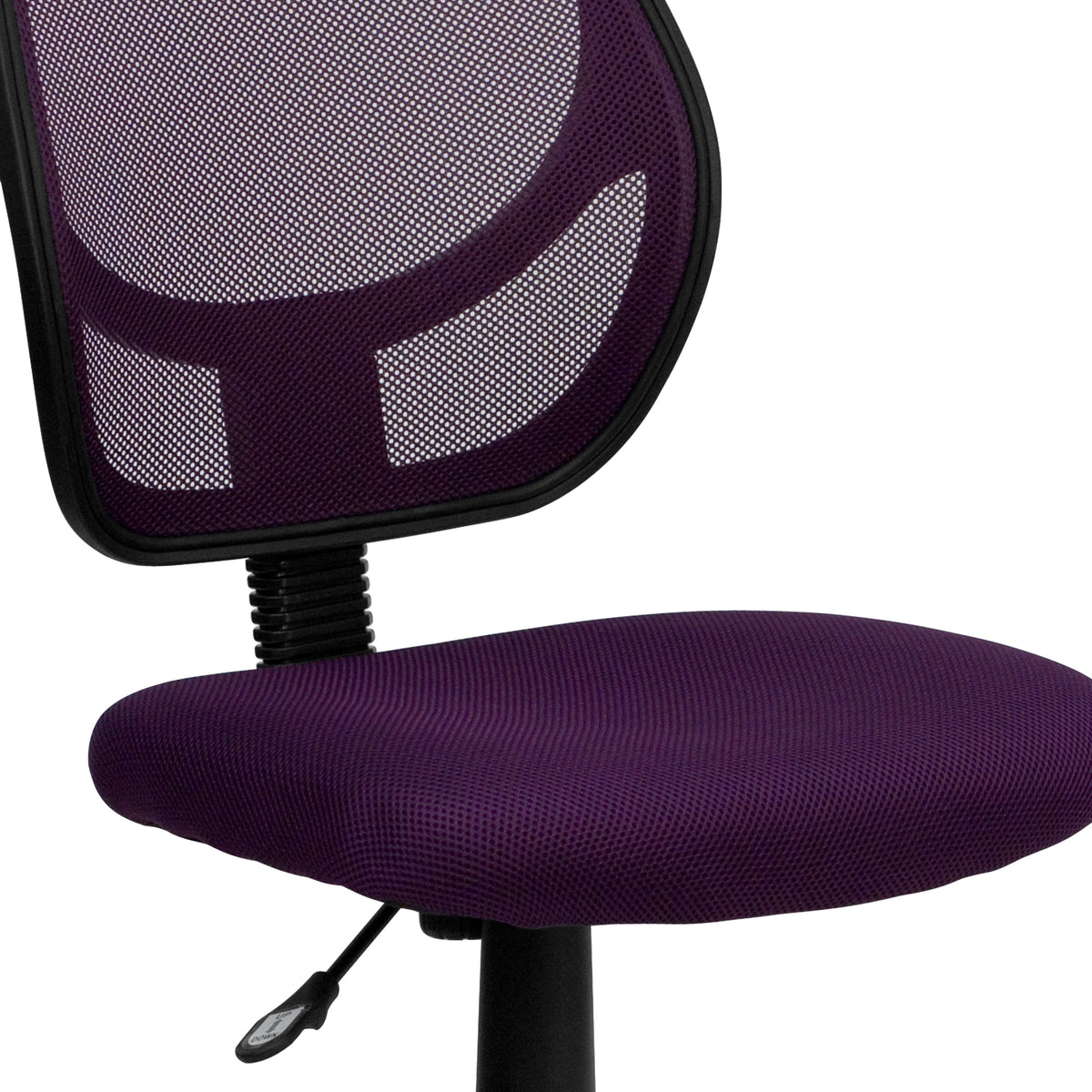 Purple |#| Low Back Purple Transparent Mesh Back Adjustable Height Swivel Task Office Chair