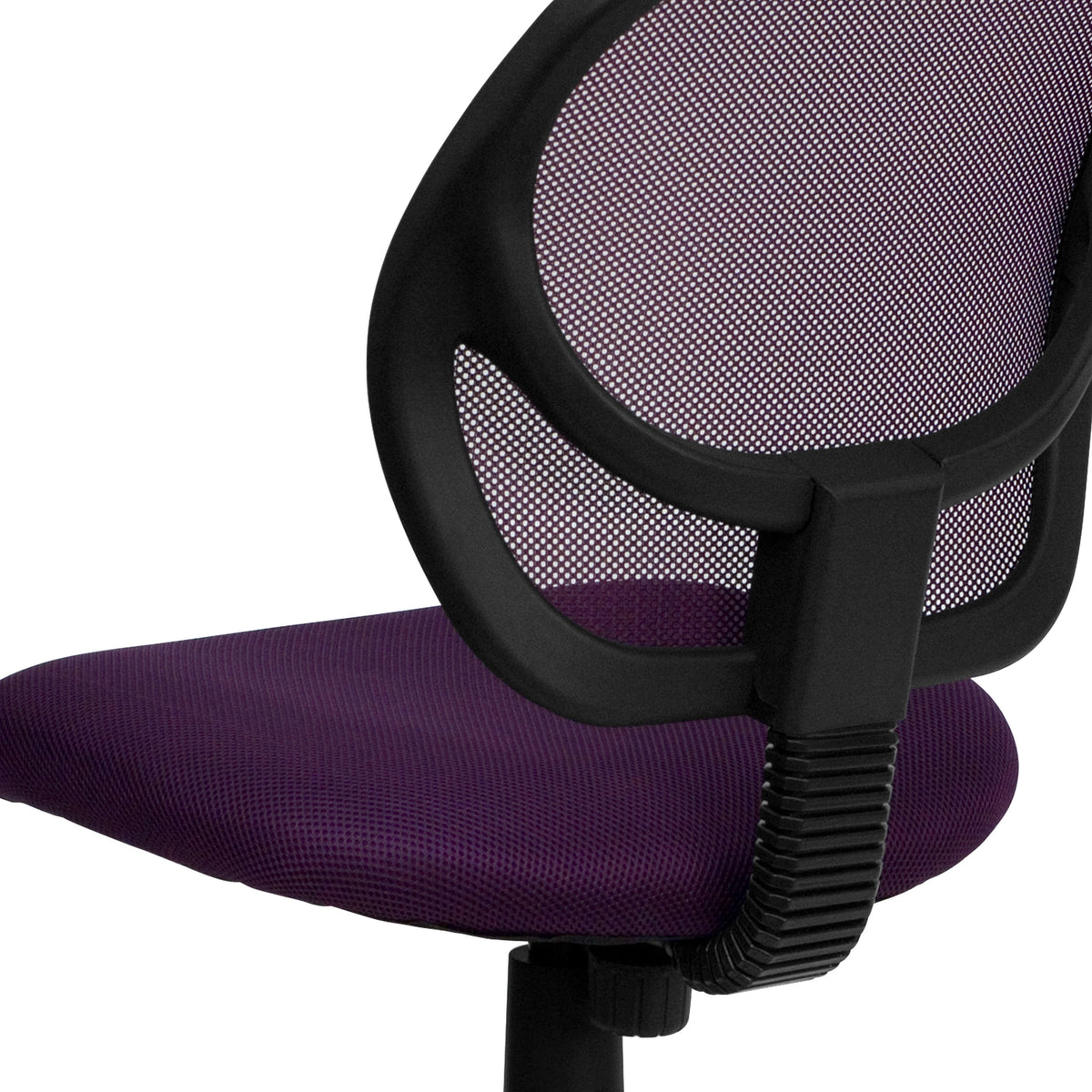 Purple |#| Low Back Purple Transparent Mesh Back Adjustable Height Swivel Task Office Chair