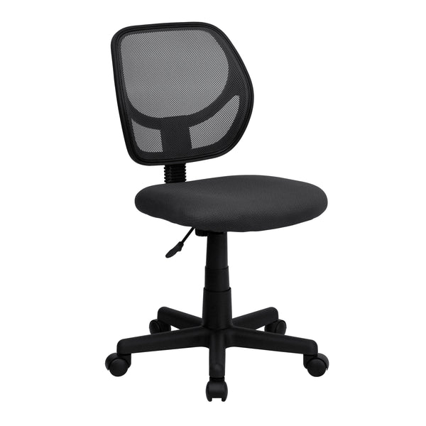 Gray |#| Low Back Gray Transparent Mesh Swivel Task Office Chair with Curved Square Back