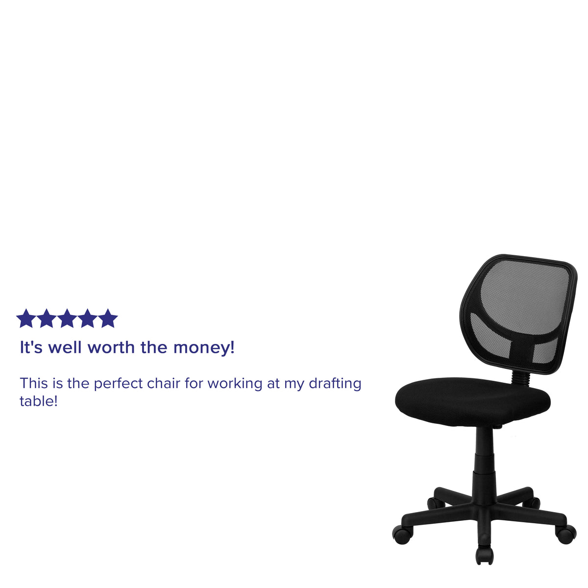 Black |#| Low Back Black Mesh Swivel Task Office Chair with Curved Square Back