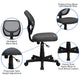 Gray |#| Low Back Gray Transparent Mesh Swivel Task Office Chair with Curved Square Back