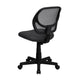 Gray |#| Low Back Gray Transparent Mesh Swivel Task Office Chair with Curved Square Back