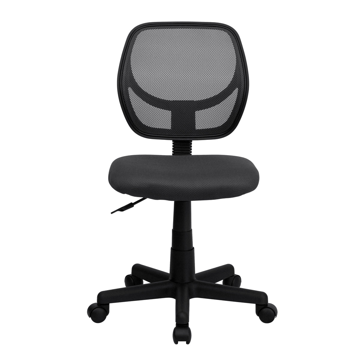 Gray |#| Low Back Gray Transparent Mesh Swivel Task Office Chair with Curved Square Back