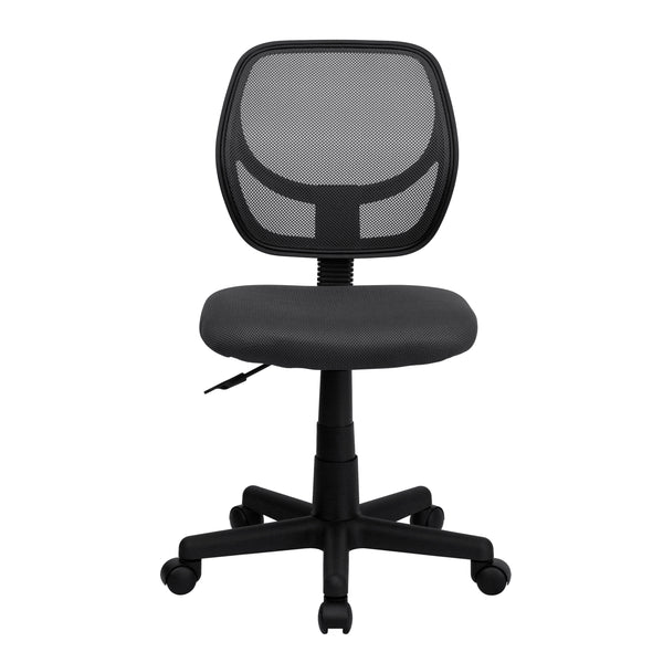 Gray |#| Low Back Gray Transparent Mesh Swivel Task Office Chair with Curved Square Back