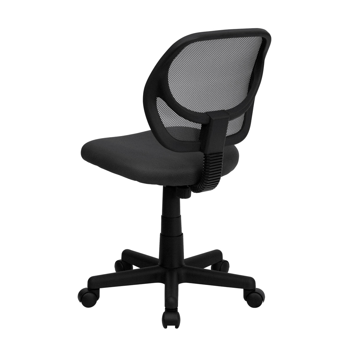 Gray |#| Low Back Gray Transparent Mesh Swivel Task Office Chair with Curved Square Back