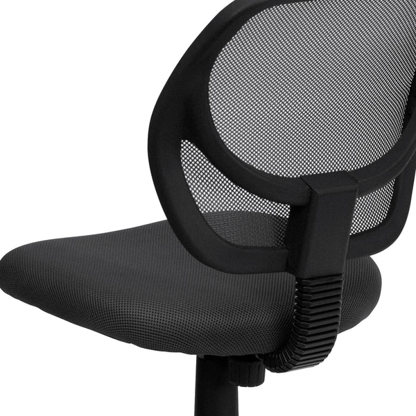 Gray |#| Low Back Gray Transparent Mesh Swivel Task Office Chair with Curved Square Back