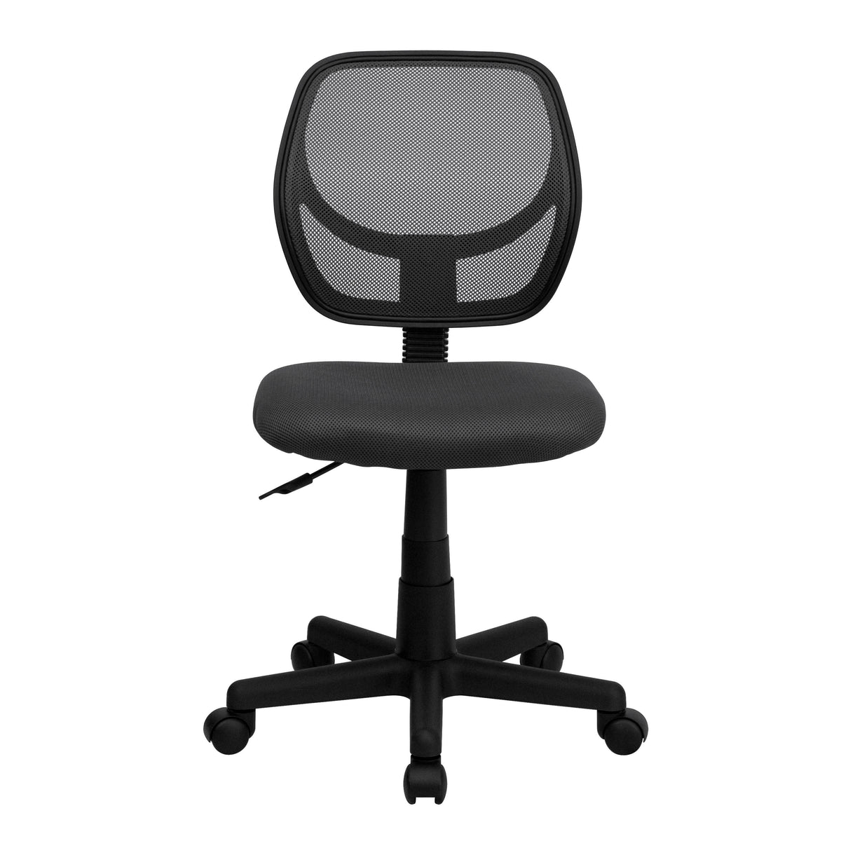 Gray |#| Low Back Gray Transparent Mesh Swivel Task Office Chair with Curved Square Back