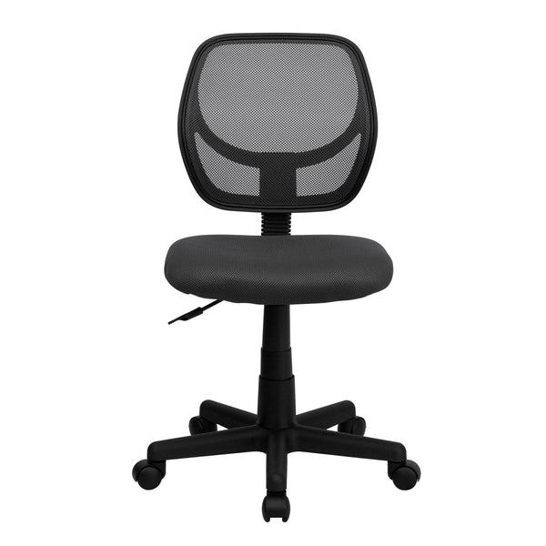 Gray |#| Low Back Gray Transparent Mesh Swivel Task Office Chair with Curved Square Back