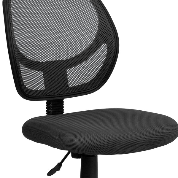 Gray |#| Low Back Gray Transparent Mesh Swivel Task Office Chair with Curved Square Back