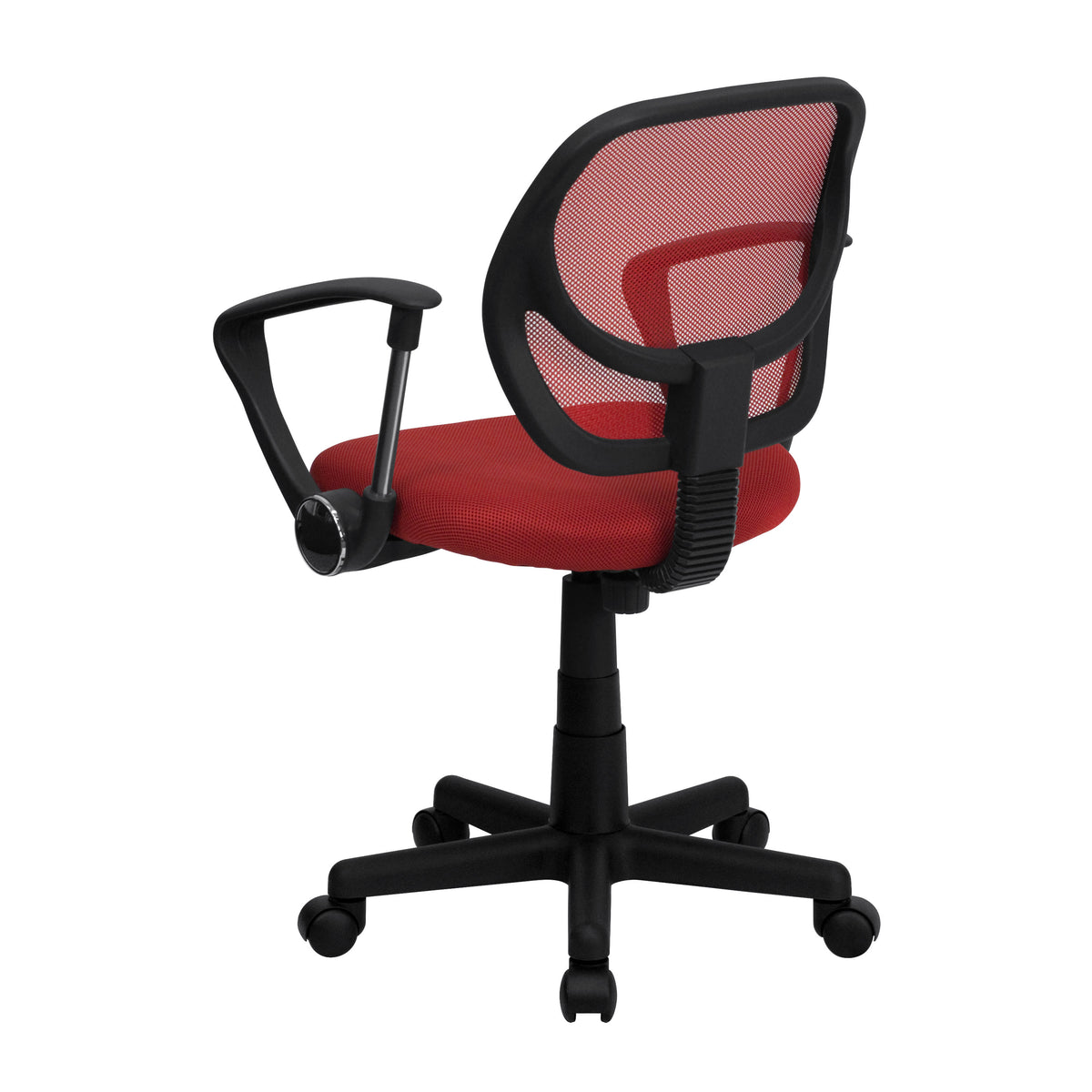 Red |#| Low Back Red Mesh Back Adjustable Height Swivel Task Office Chair with Arms