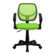Green |#| Low Back Green Mesh Back Adjustable Height Swivel Task Office Chair with Arms