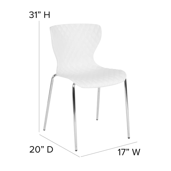 White |#| Contemporary Design White Plastic Stack Chair