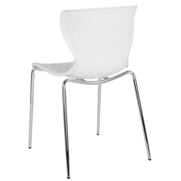 White |#| Contemporary Design White Plastic Stack Chair