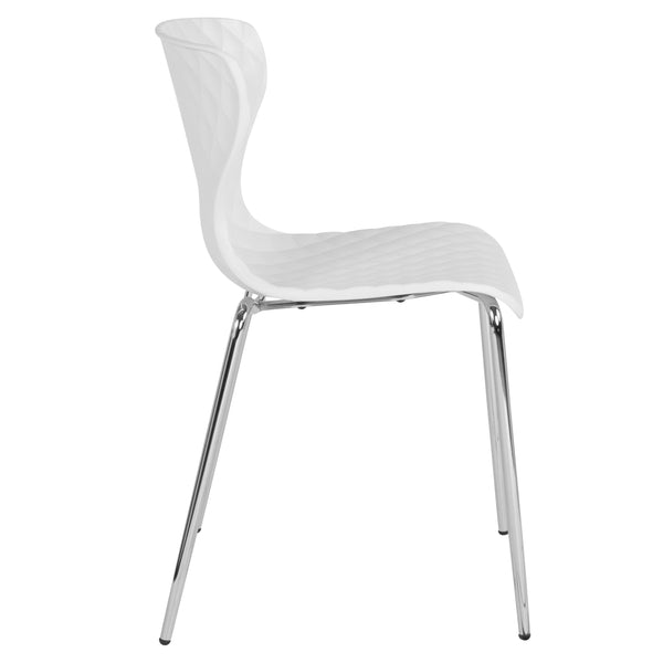 White |#| Contemporary Design White Plastic Stack Chair