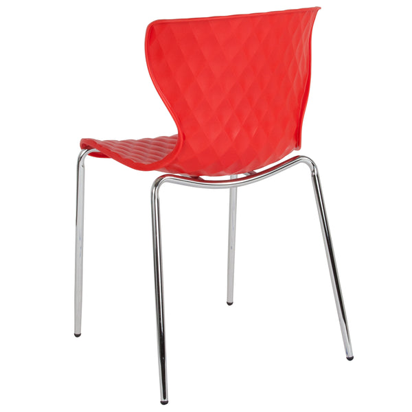 Red |#| Contemporary Design Red Plastic Stack Chair