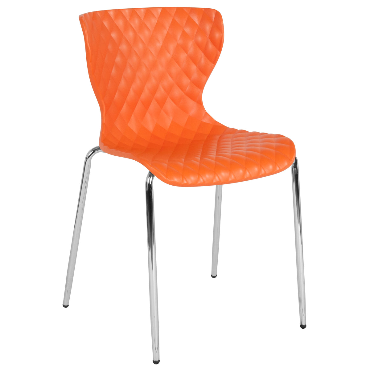 Orange |#| Contemporary Design Orange Plastic Stack Chair