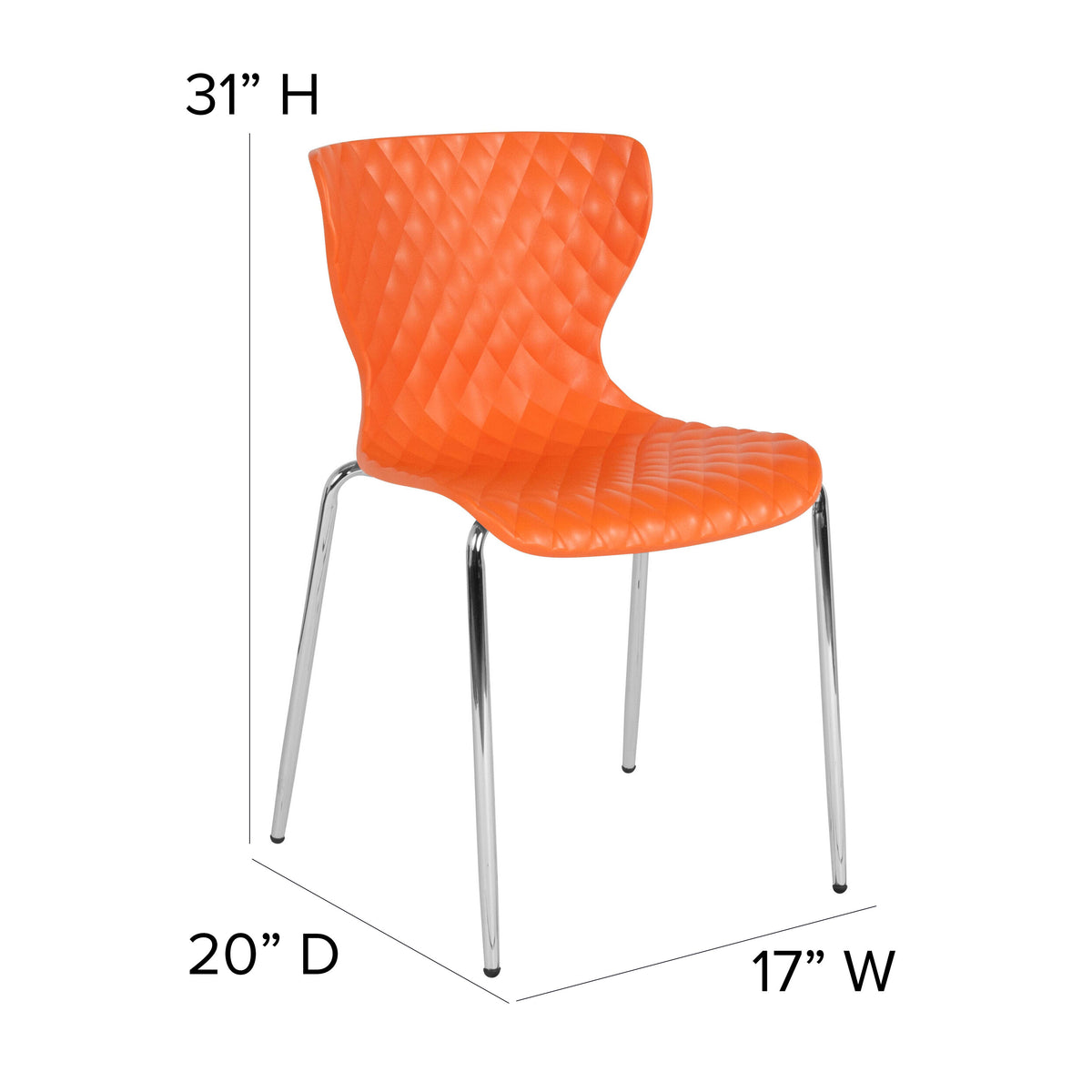 Orange |#| Contemporary Design Orange Plastic Stack Chair