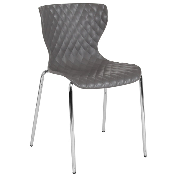 Gray |#| Contemporary Design Gray Plastic Stack Chair