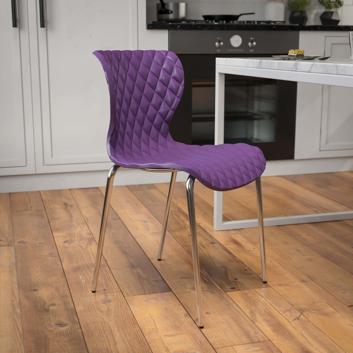 Purple |#| Contemporary Design Purple Plastic Stack Chair