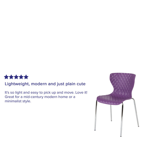 Purple |#| Contemporary Design Purple Plastic Stack Chair