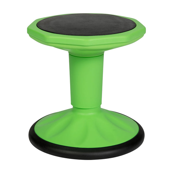 Green |#| Commercial Fixed Height Collaborative Wobble Stool with 14" Seat Height in Green