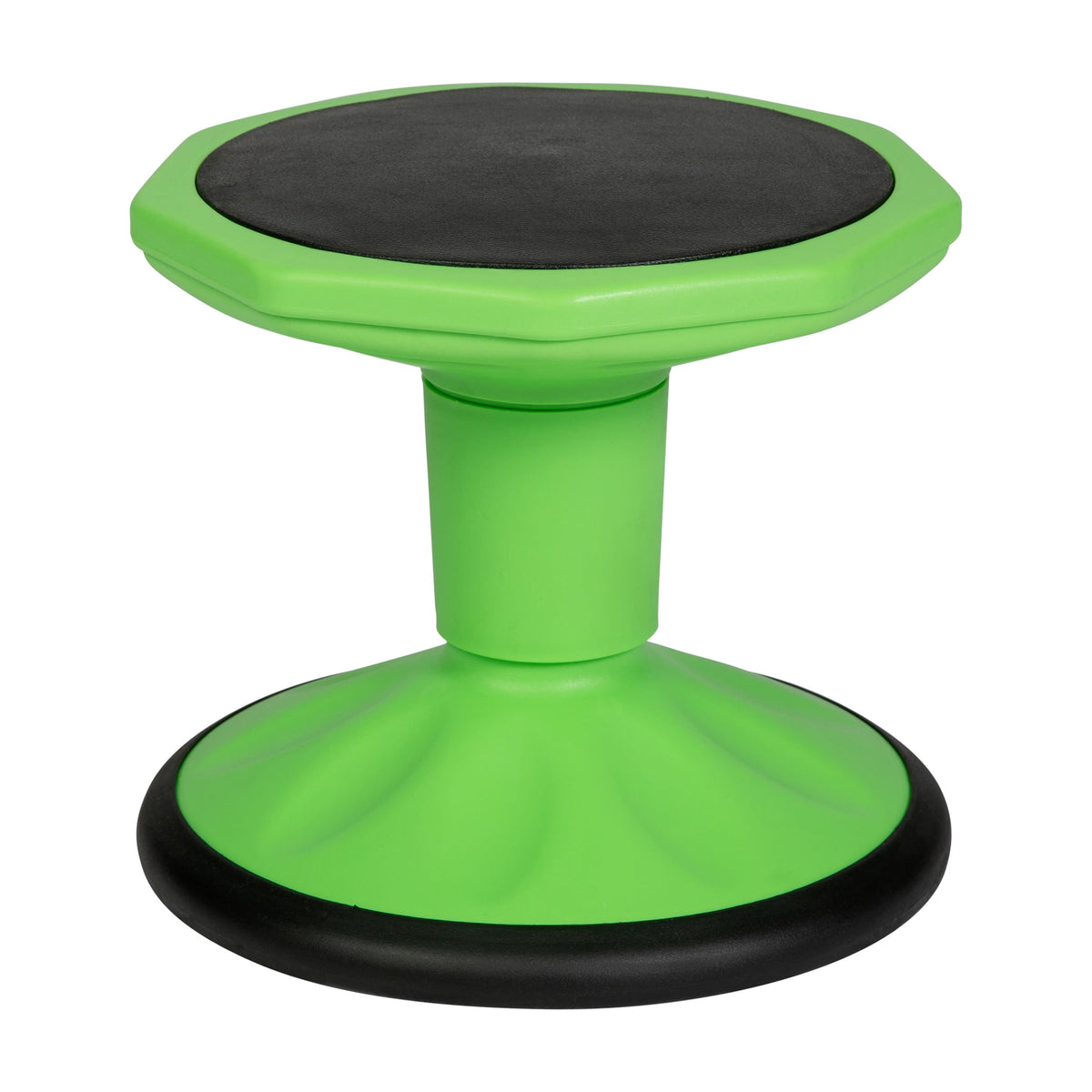 Green |#| Commercial Fixed Height Collaborative Wobble Stool with 12" Seat Height in Green