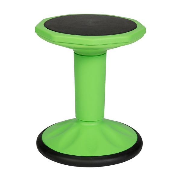 Green |#| Commercial Fixed Height Collaborative Wobble Stool with 16" Seat Height in Green