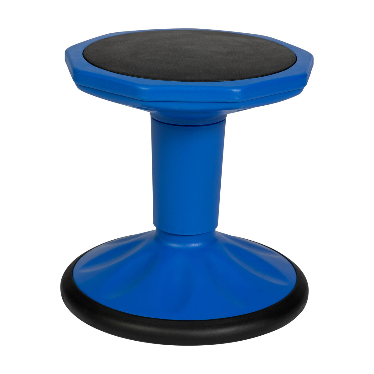 Blue |#| Commercial Fixed Height Collaborative Wobble Stool with 14" Seat Height in Blue
