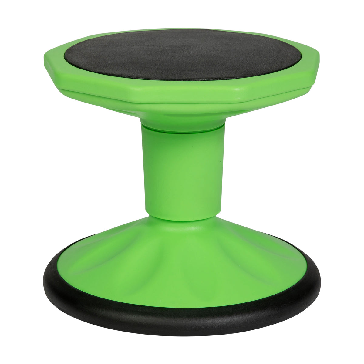 Green |#| Commercial Fixed Height Collaborative Wobble Stool with 12" Seat Height in Green